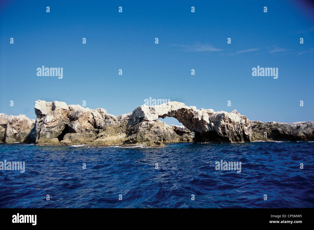 Apulien-Inseln TREMITI Insel CAPRARI der Architiello Stockfoto