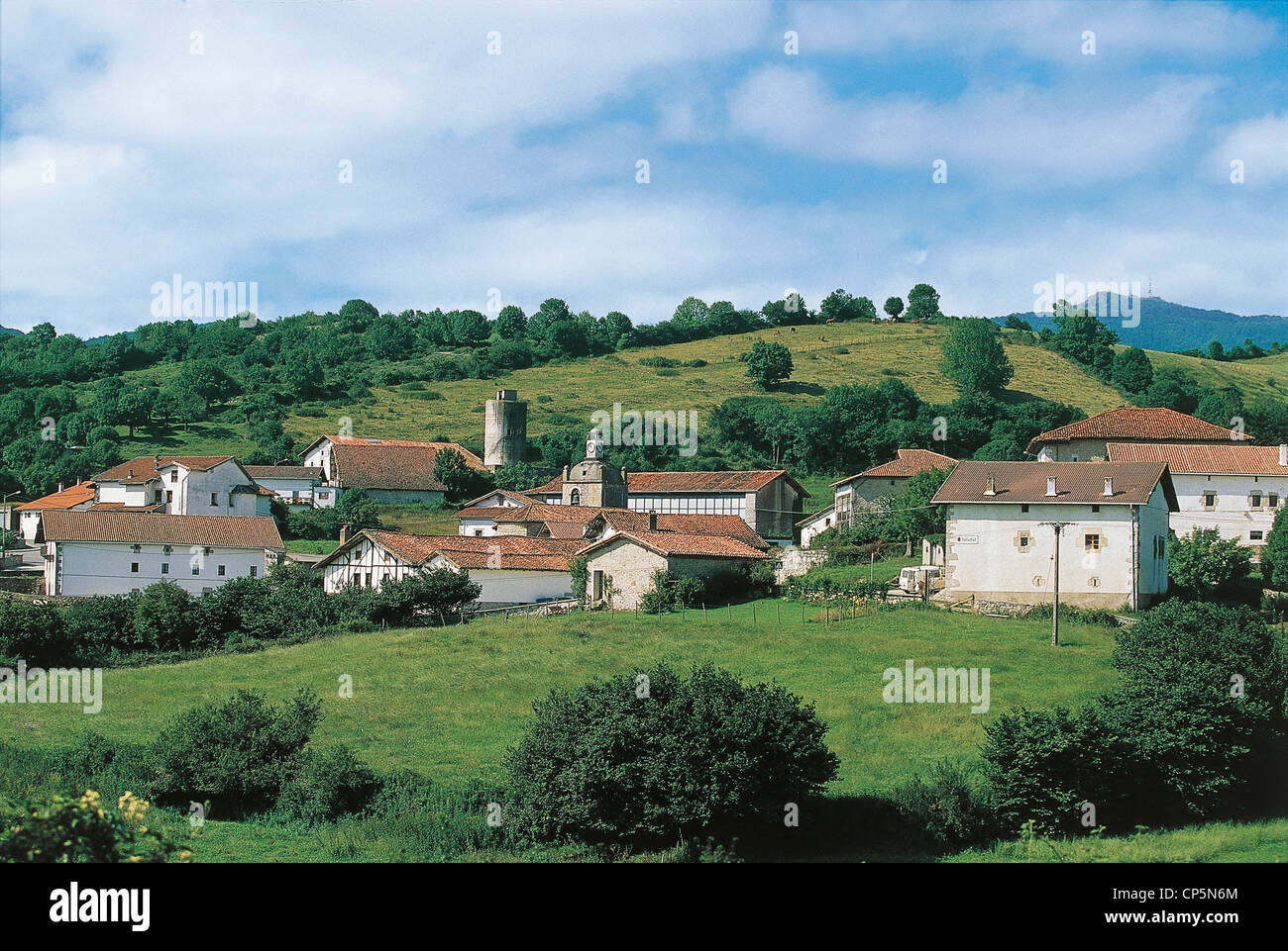 Spanien - Baskenland - Sierra de Aralar, Baraibar Dorf. Stockfoto