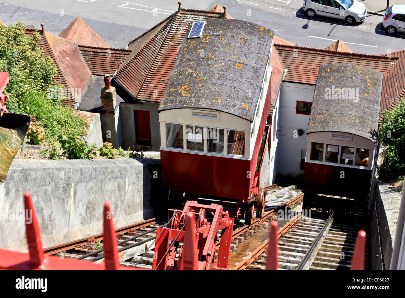 3837. Wasser angetriebene Leas Cliff Railway Lift, Folkestone, Kent, UK Stockfoto