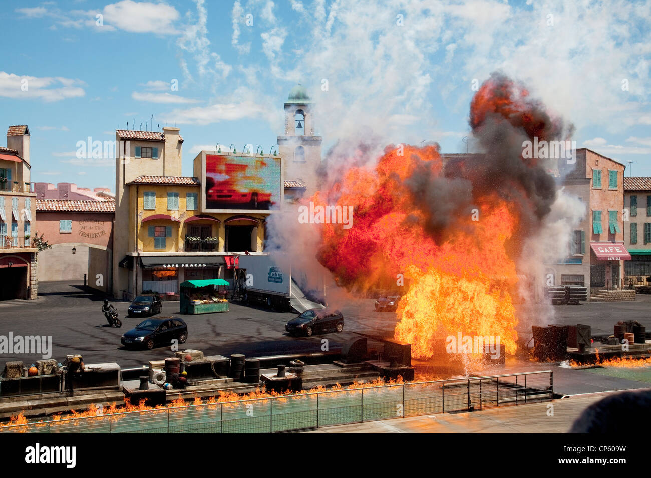 Lampen, Motoren, Action Stunt show im Disneys Hollywood Studios Stockfoto