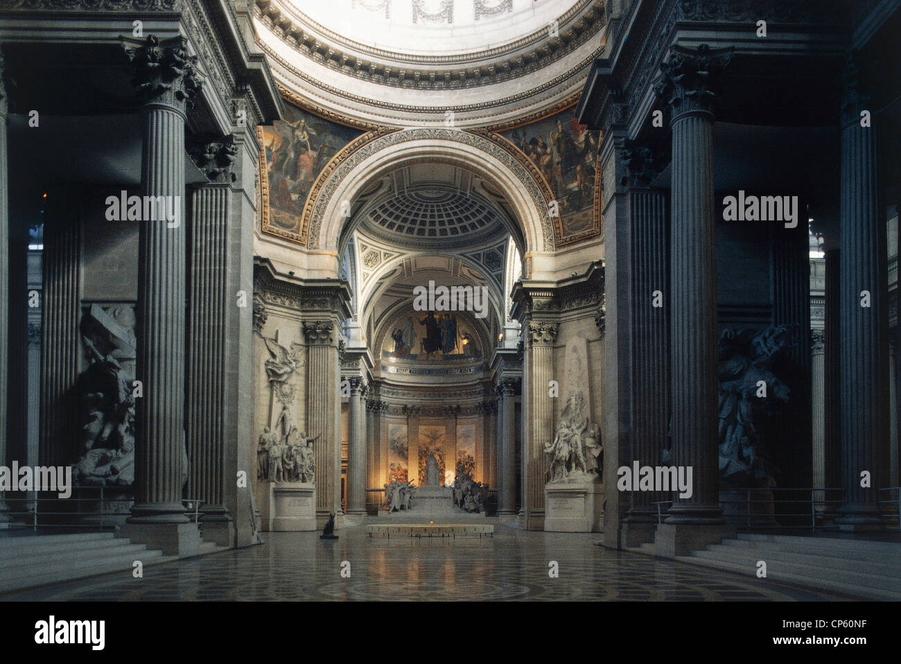 Frankreich - Paris. Das Pantheon (Architekten Jacques-Germain Soufflot 1757-1790). Innenraum. Stockfoto