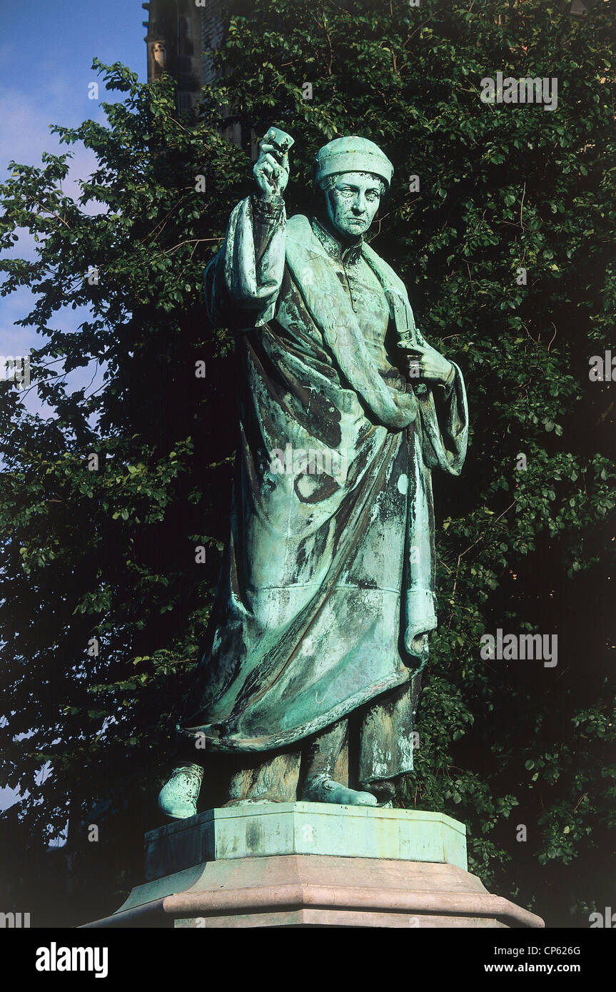 Niederlande - Niederlande - Haarlem. Denkmal für Laurens Coster, in dem Grote Markt. Stockfoto