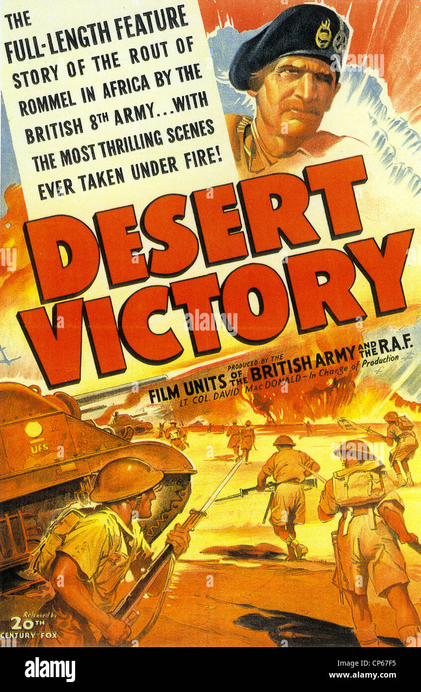 DESERT VICTORY Plakat für 1943 TCF film detailliert die britische Nordafrika-Kampagne Stockfoto