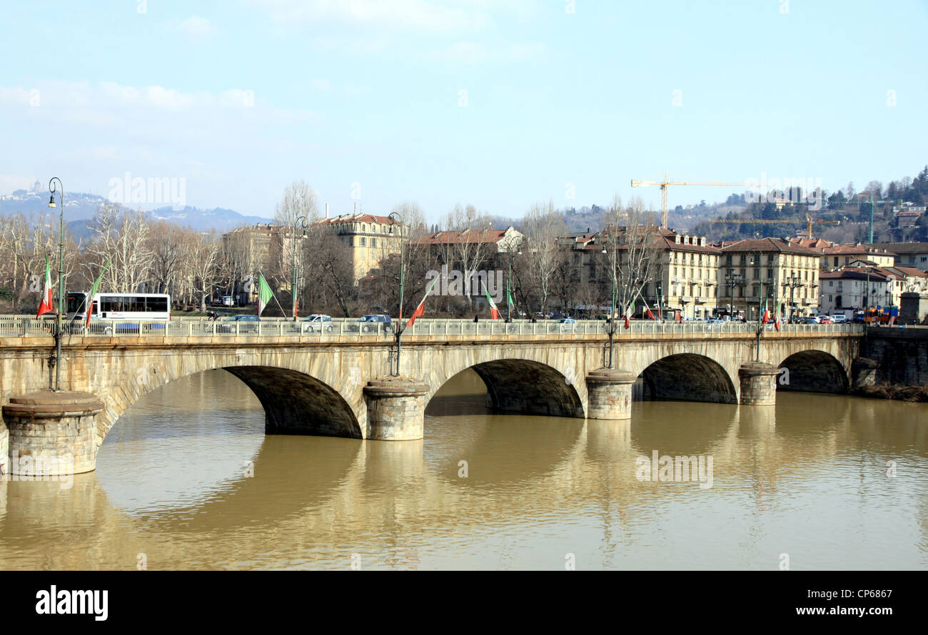 Vittorio Emanuele, die ich in Turin, Italien zu überbrücken Stockfoto