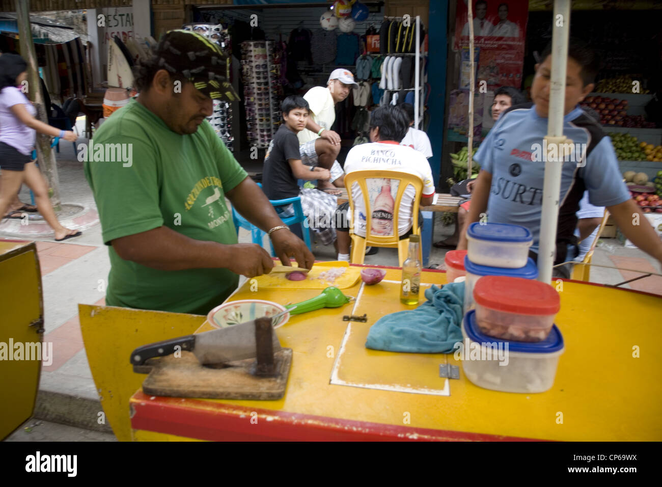 Ecuador-Pazifik Montañita Herstellung ceviche Stockfoto