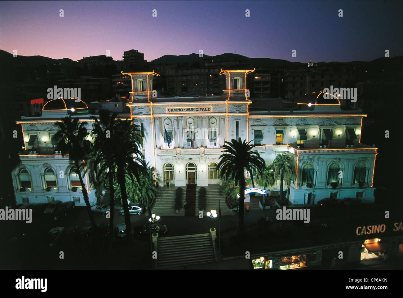 Ligurien-San Remo Casino ' Nacht Stockfoto