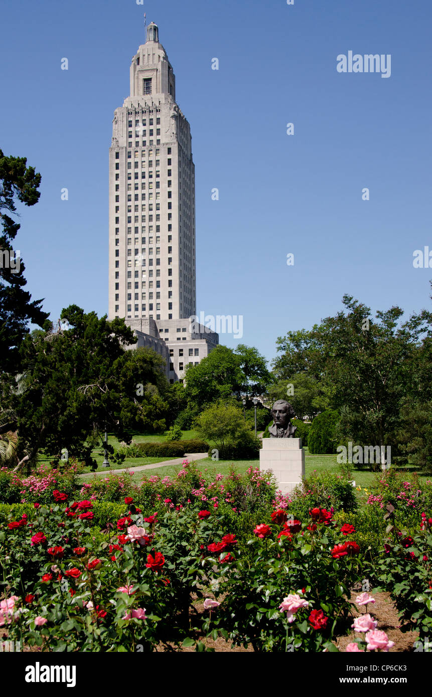 Louisiana in Baton Rouge Louisiana State Capitol Building. Das 34-stöckige Gebäude 'Neu' ist die höchste Hauptstadt. Stockfoto