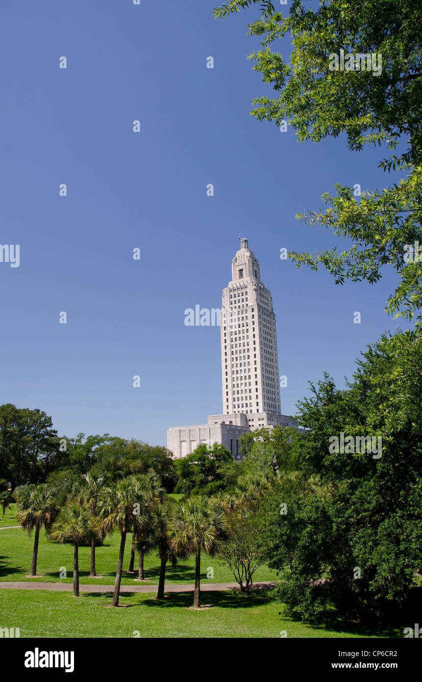 Louisiana in Baton Rouge Louisiana State Capitol Building. Das 34-stöckige Gebäude 'Neu' ist die höchste Hauptstadt. Stockfoto