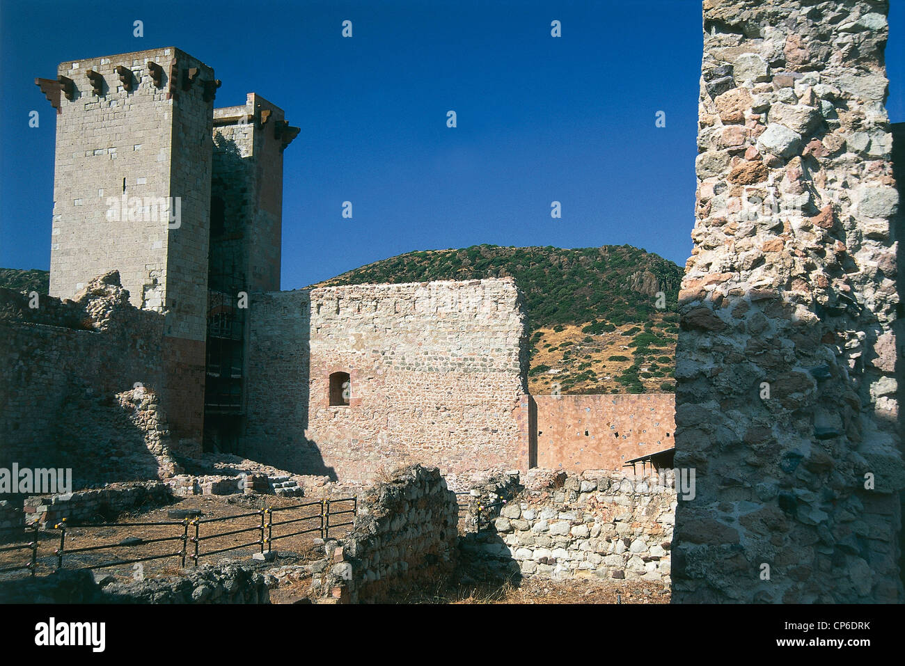 Sardinien - Bosa (Nu). Castello di Serravalle. Stockfoto