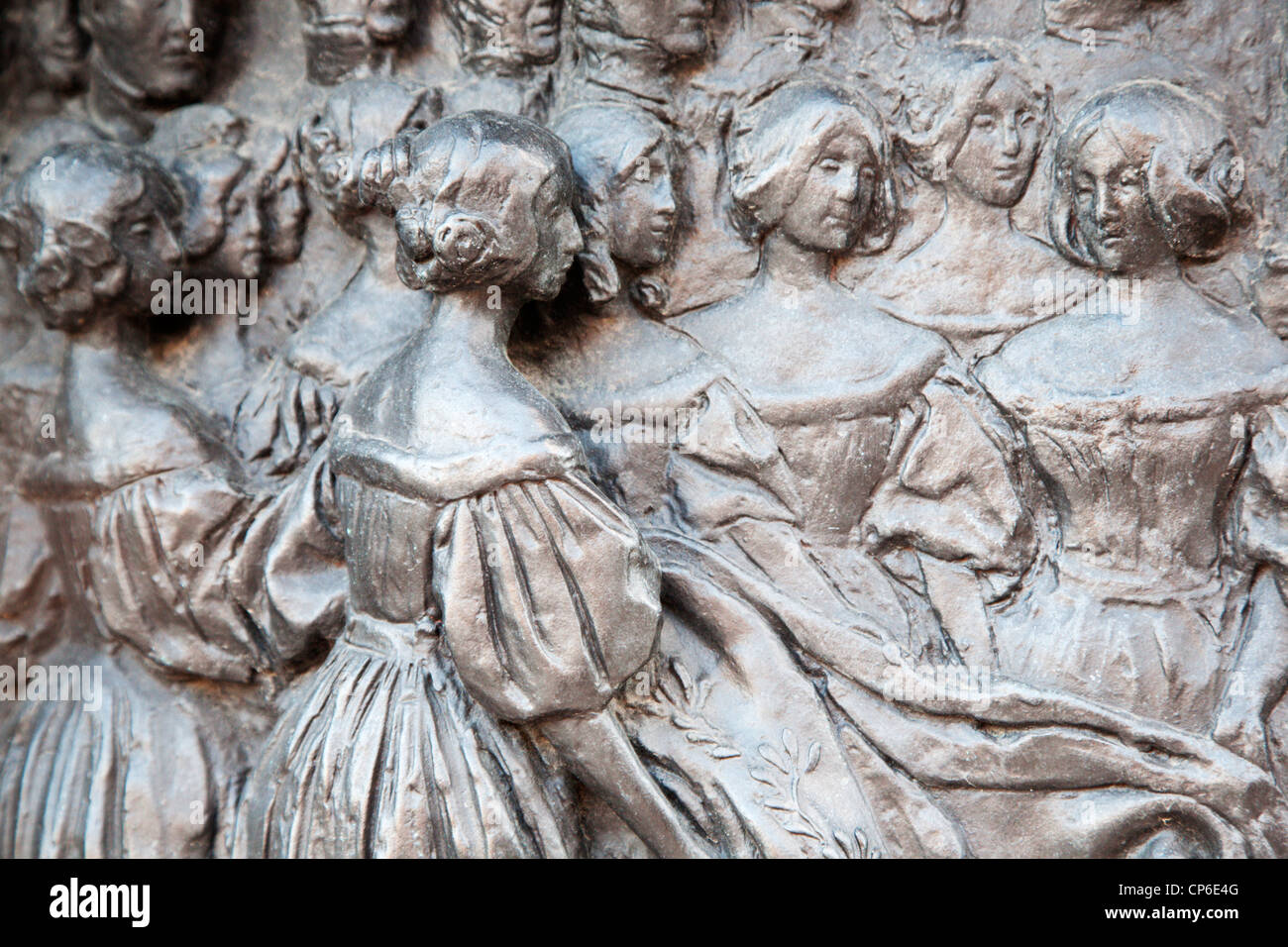 Sockel Detail Queen Victoria Statue Albert Square Dundee Schottland Stockfoto