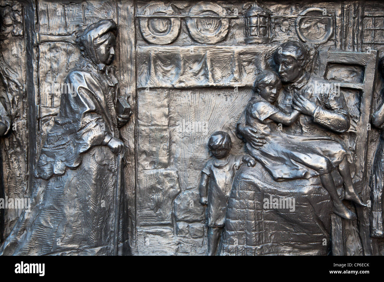 Sockel Detail Queen Victoria Statue Albert Square Dundee Schottland Stockfoto
