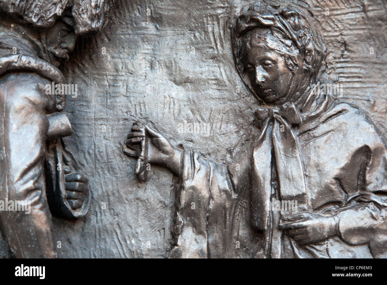 Sockel Detail Queen Victoria Statue Albert Square Dundee Schottland Stockfoto