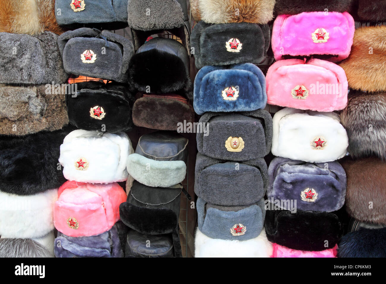 Traditionelle russische Mütze Ushanka Stockfoto
