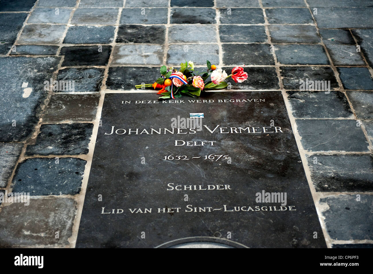 Johannes Vermeer Künstler Maler Grab Delft Niederlande Holland Europa EU Stockfoto