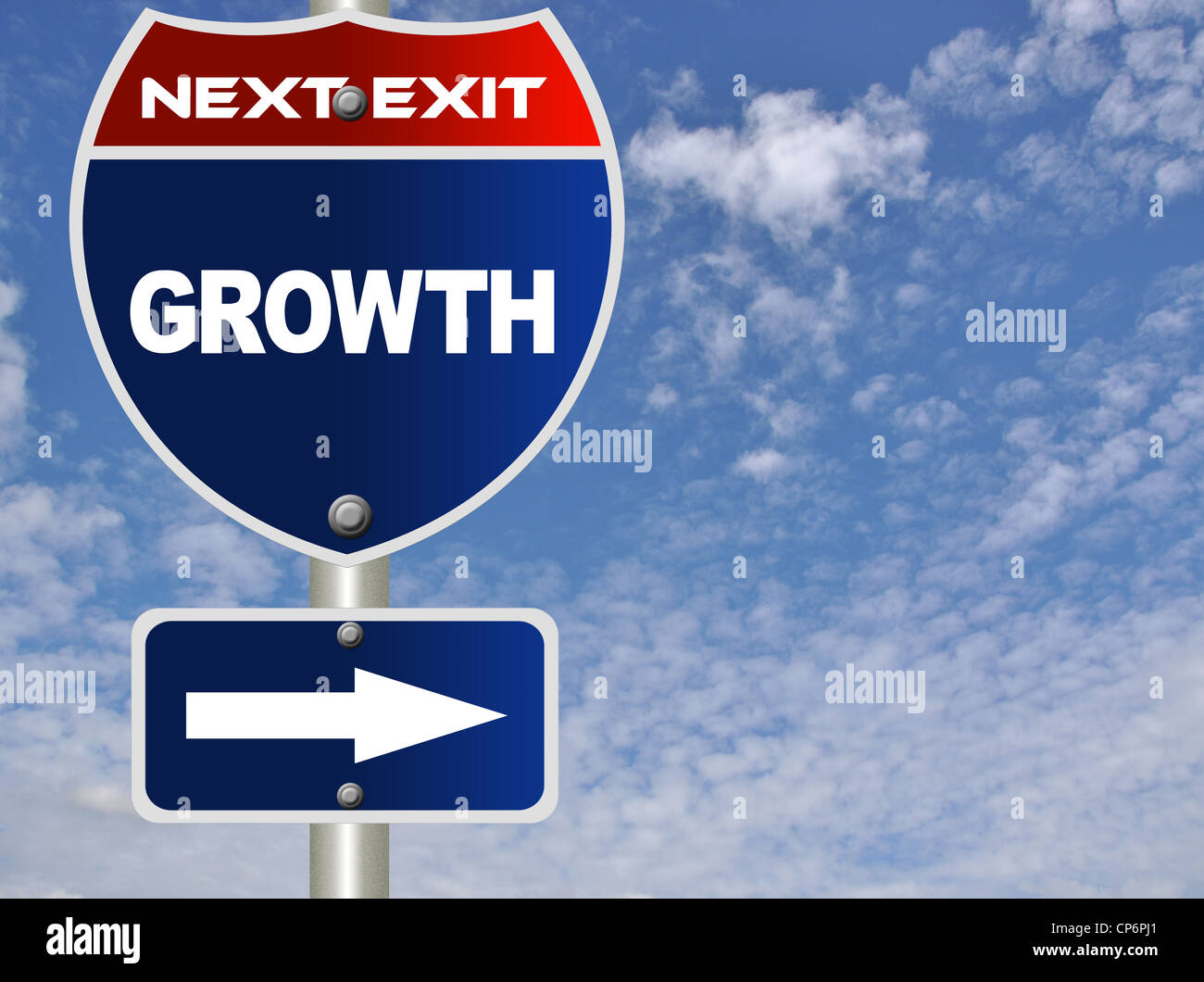 Wachstum-Straßenschild Stockfoto