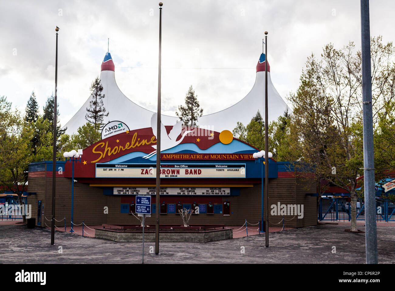 Shoreline Amphitheater in Mountain View, Kalifornien Stockfoto