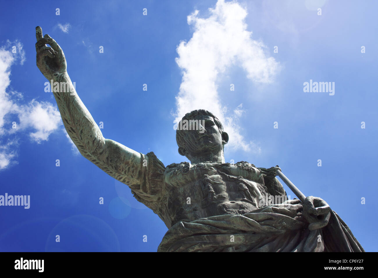 Eine Statue von Julius Caesar in Rom Stockfoto