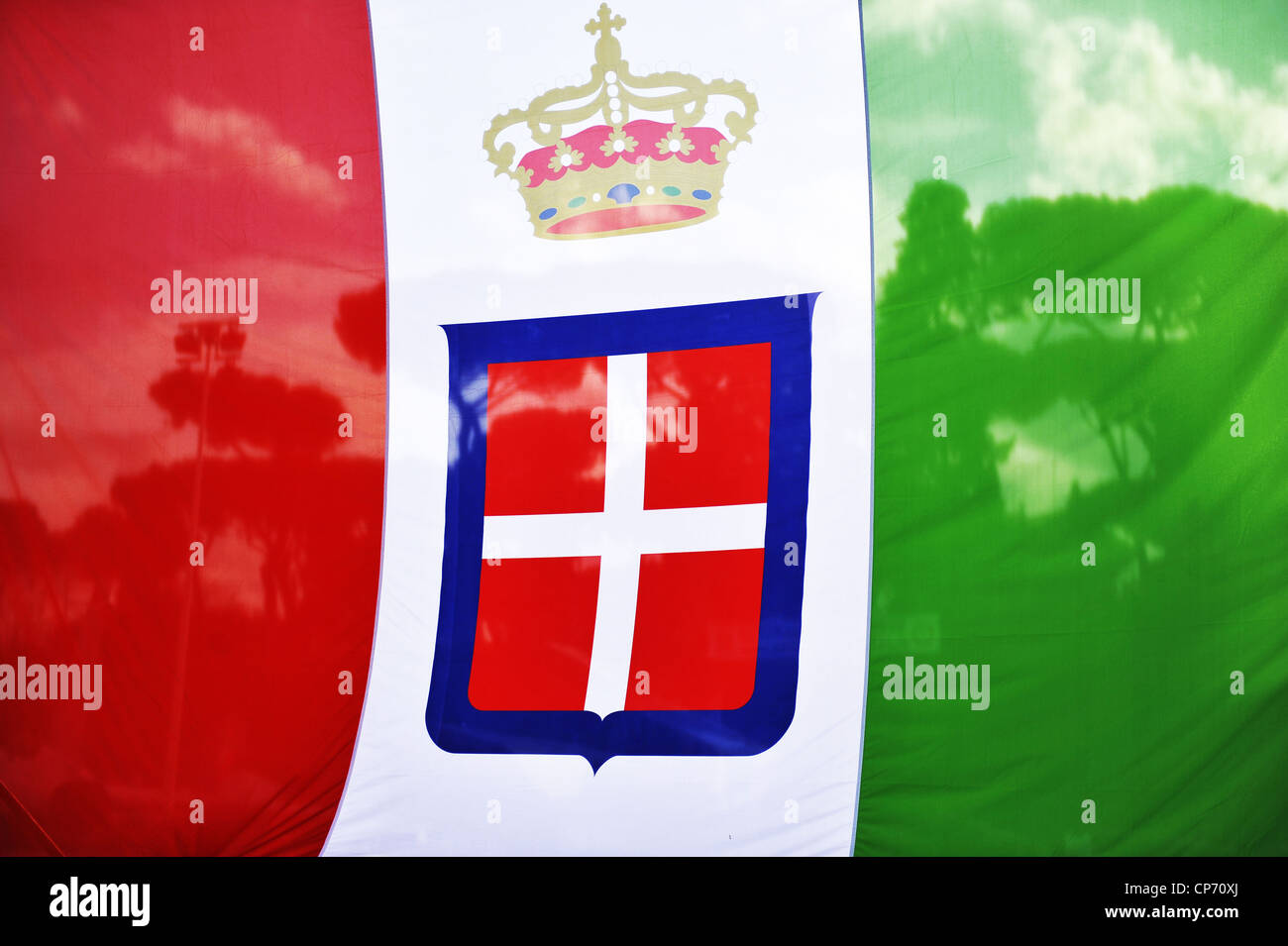 Flagge Italien winken Stockfoto