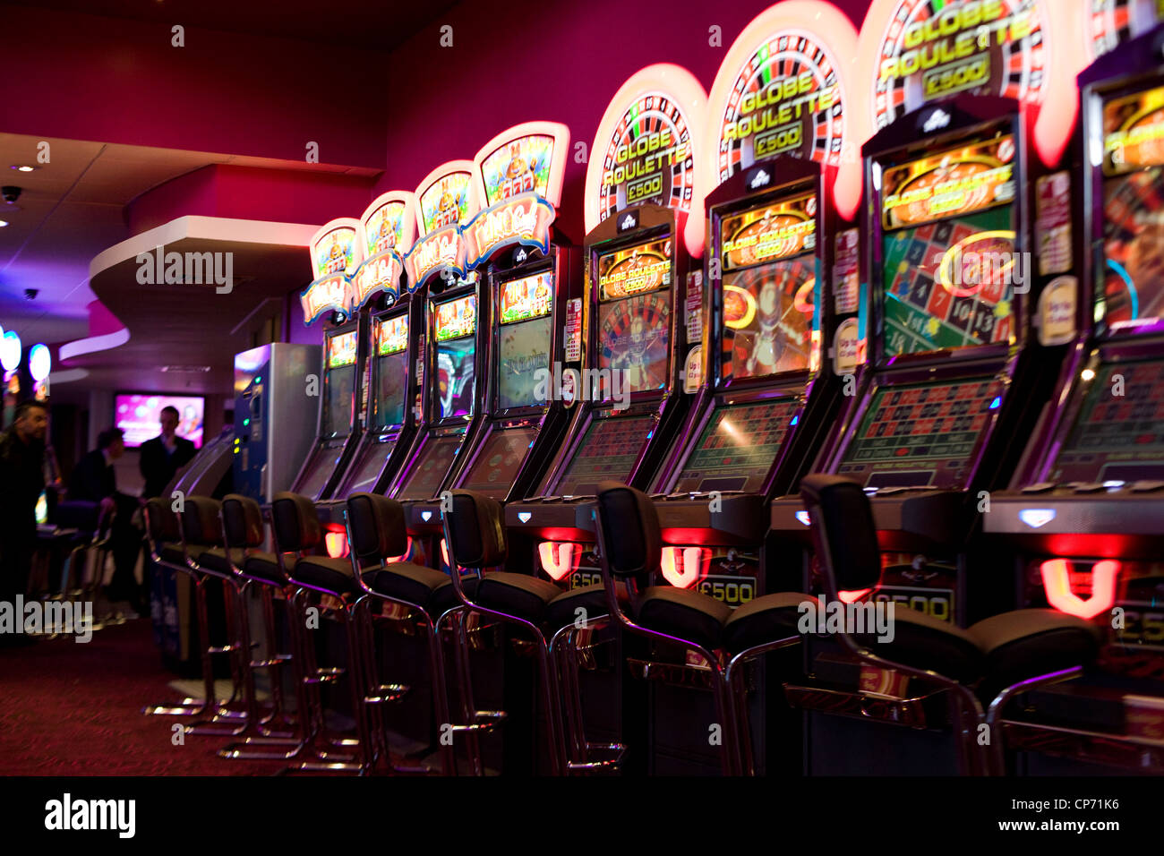 Spielautomaten in Mecca Bingo Hall, London Stockfoto
