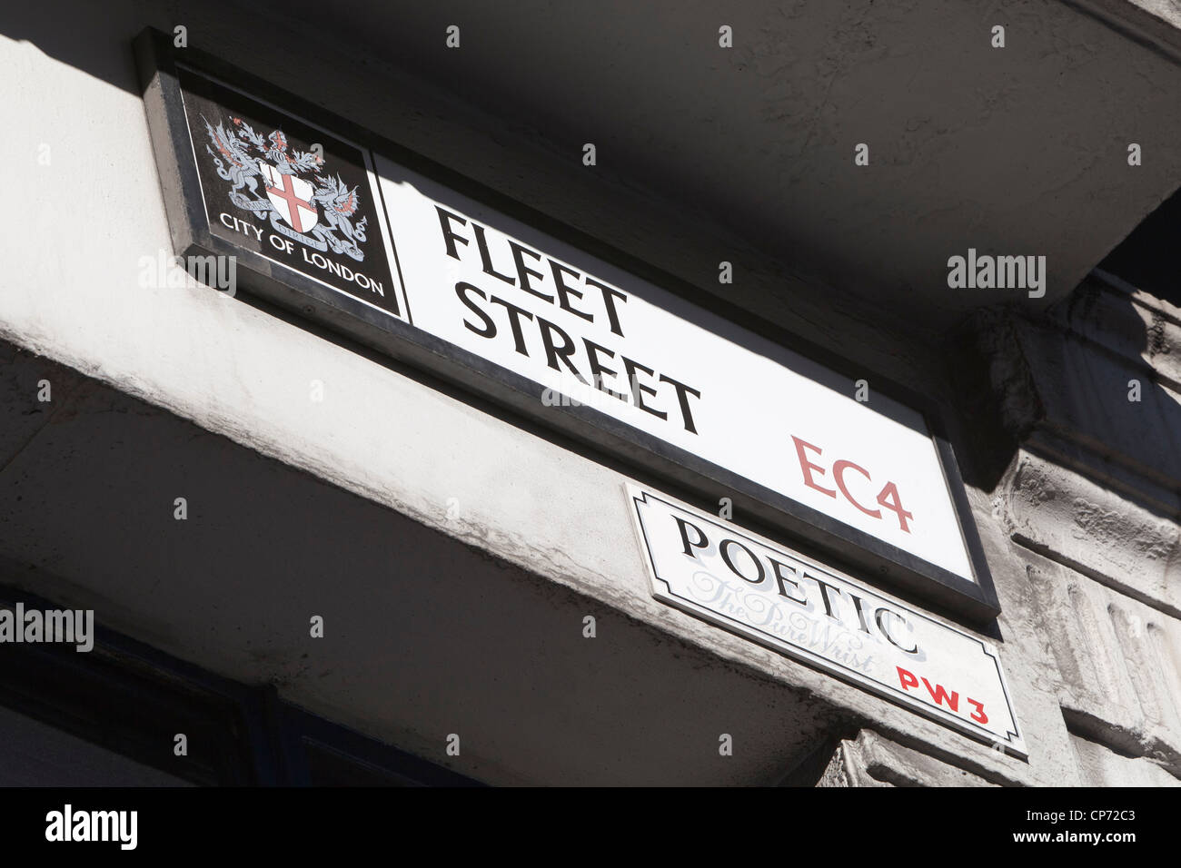 Fleet Street Zeichen, London, England, UK Stockfoto