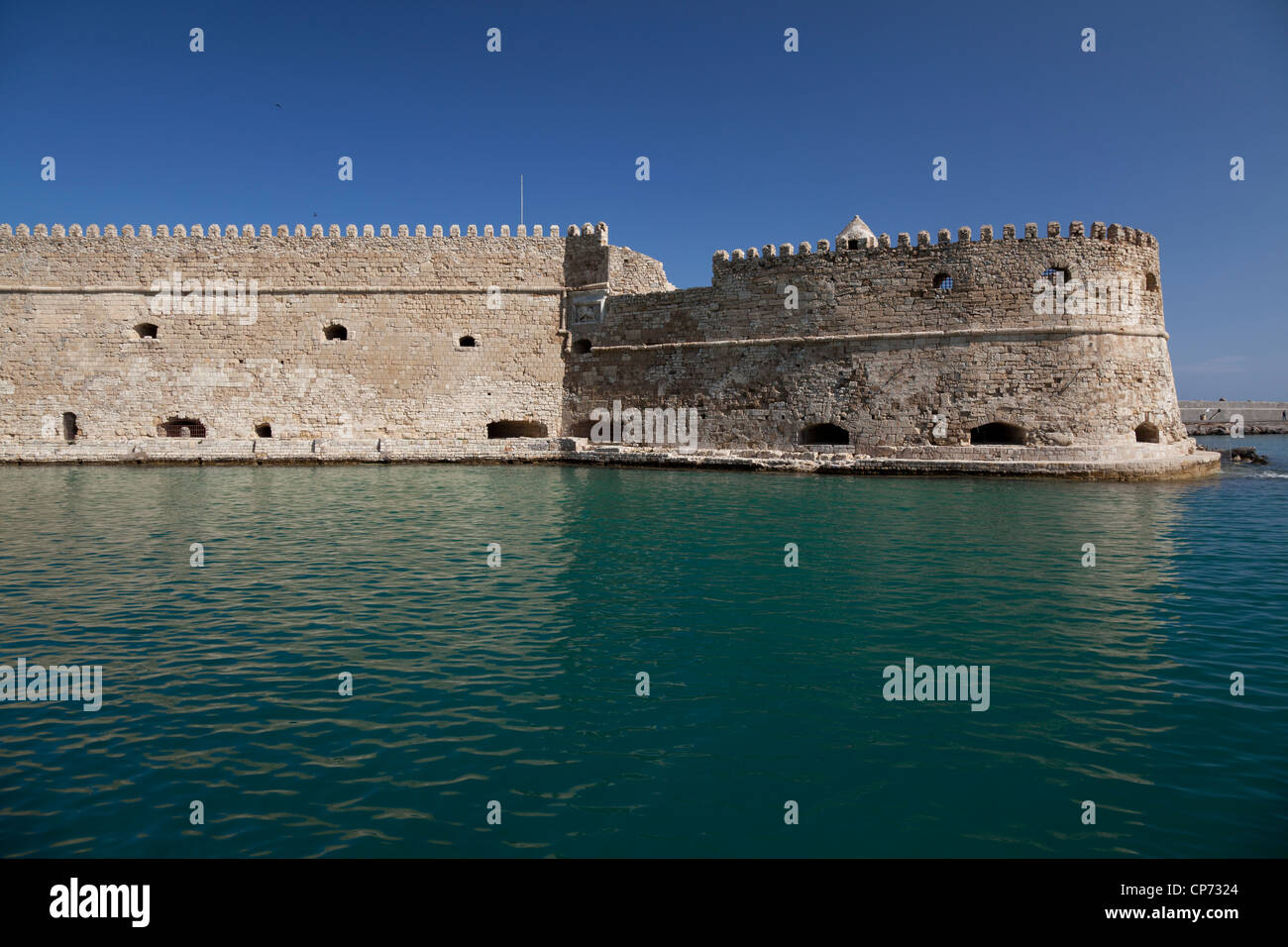 Die venezianische Festung Rocca al Mare bewacht den innere Hafen von Heraklion, Kreta, Griechenland Stockfoto