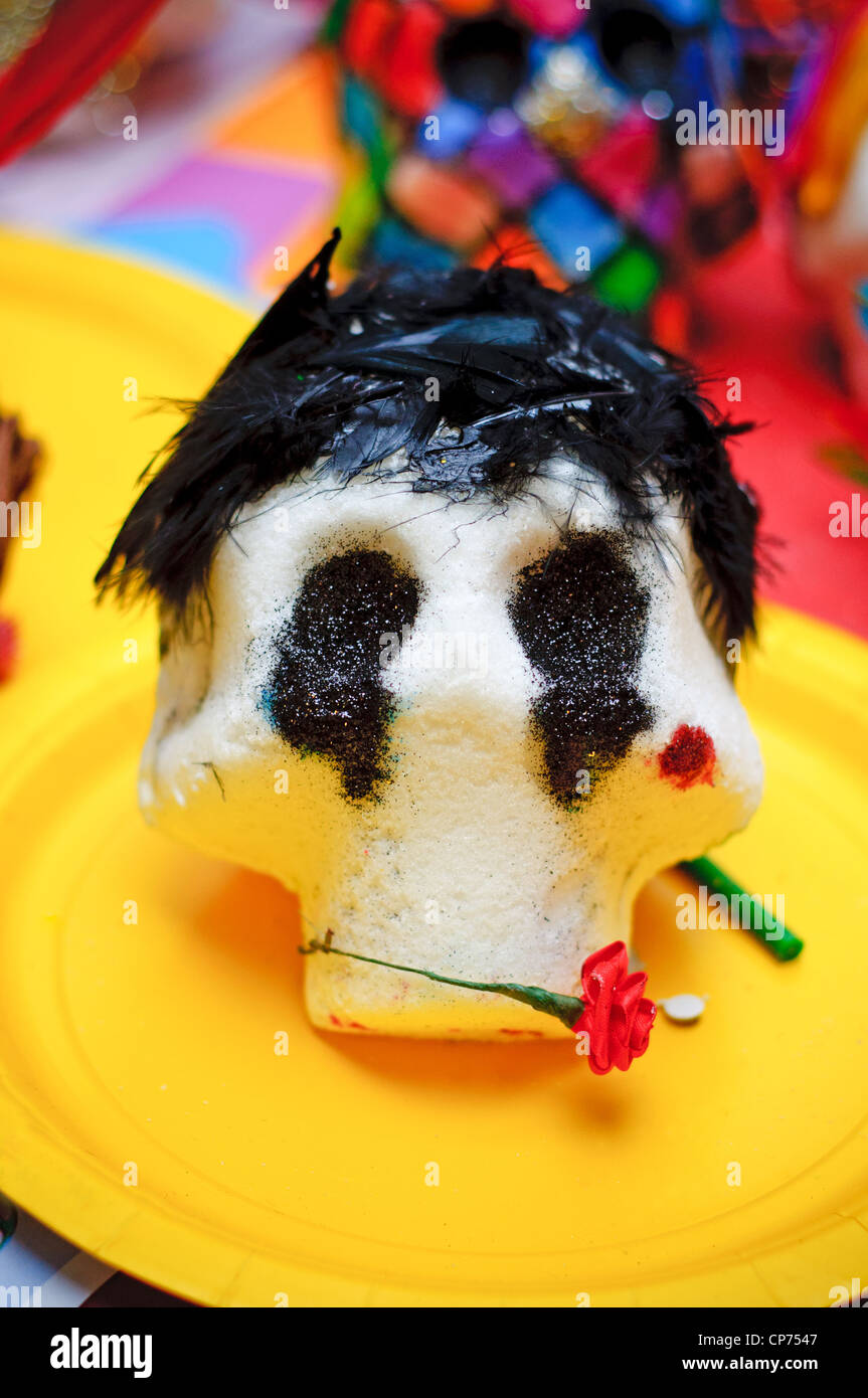 Sugar Skulls sind eine Tradition in Mexiko und erfolgt am Tag der Toten, die am Tag nach Halloween. Stockfoto
