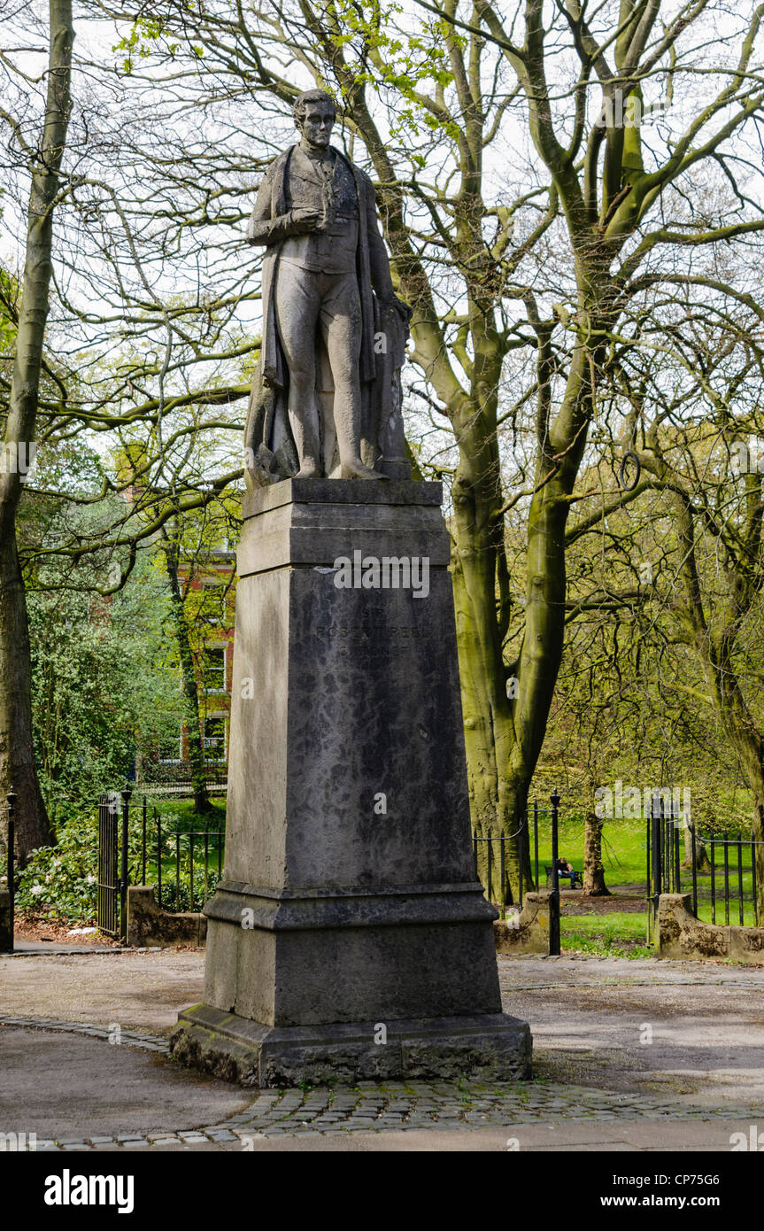 Statue zum Gedenken an Robert Peel, Winckley Square, Preston Stockfoto