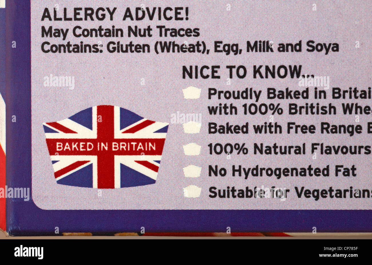 Informationen über Lebensmittelverpackung Box Sonderausgabe Herr Kipling überaus guten 8 große britische Phantasien Kuchen Stockfoto