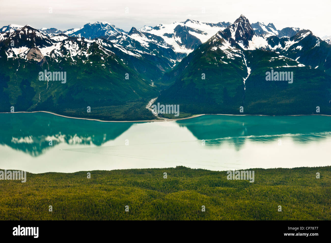 Luftaufnahme des Lynn Canal und die Chilkat Mountain Range, Juneau, südöstlichen Alaska, Sommer Stockfoto