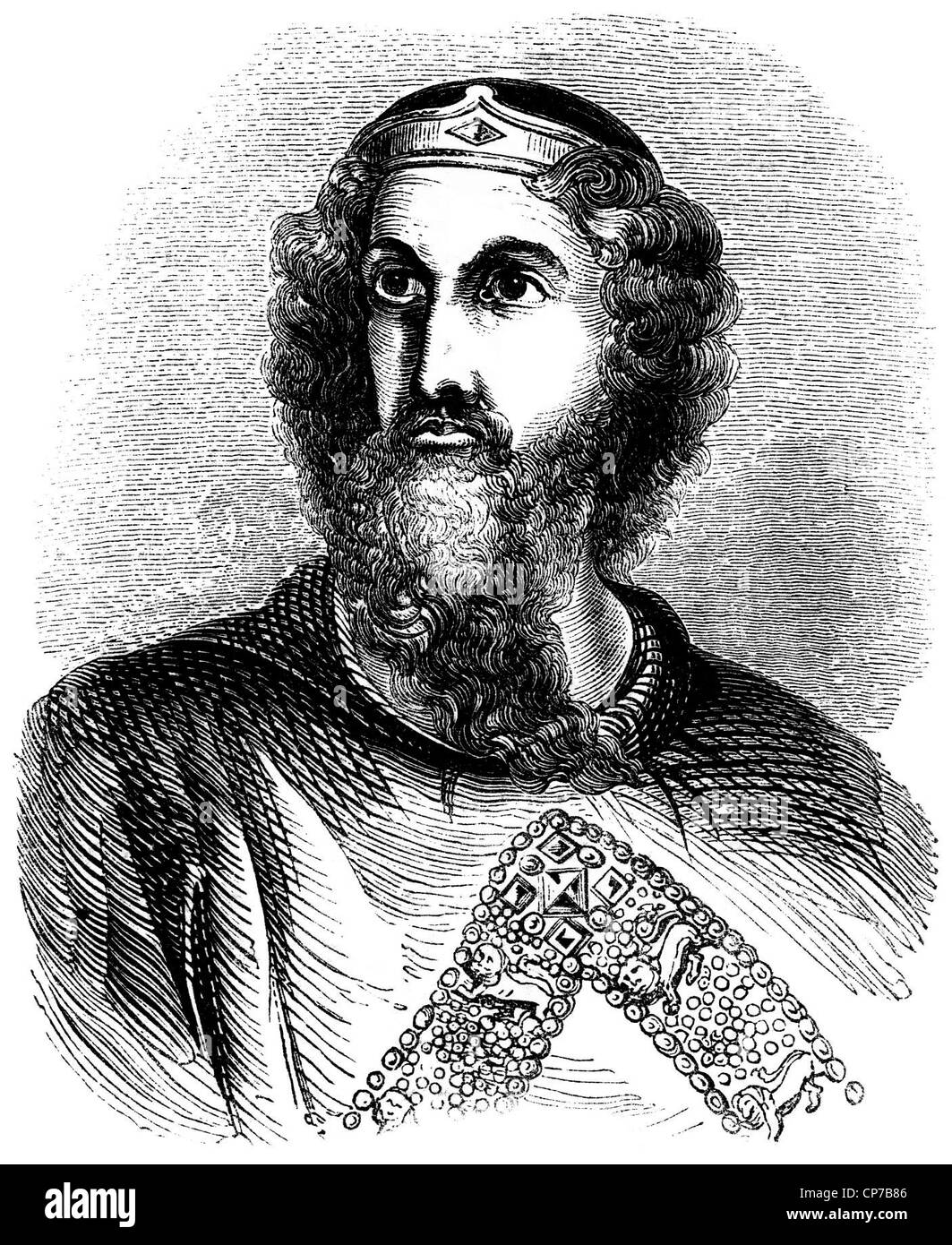 Gravierte Porträt von König Edward i. von England mit weißem Hintergrund. Stockfoto