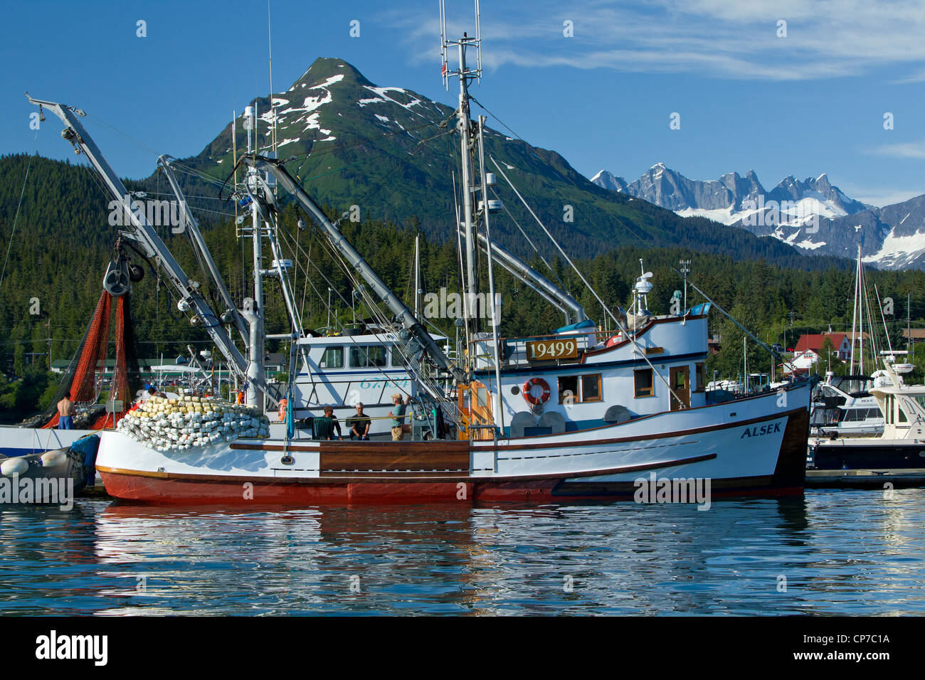 Kommerzielle Ringwade Fischer versammeln sich in Auke Bay, südöstlichen Alaska, Sommer Stockfoto