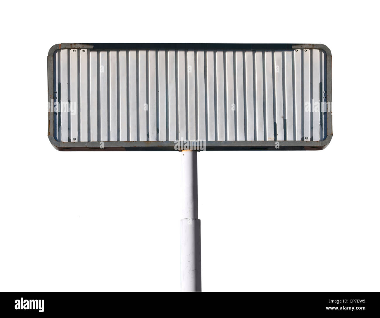 Leere Vintage Autobahn Zeichen isoliert auf weiss. Stockfoto
