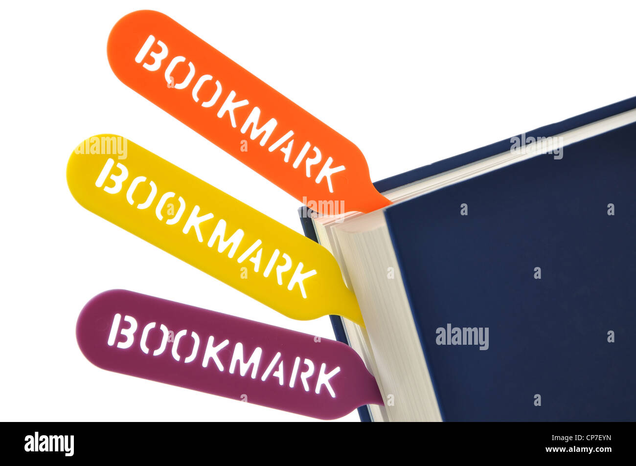 Bookmarken Sie Ihr Buch Stockfoto