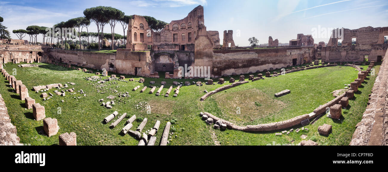 Hippodrom-Stadion des Domitian, Palatin Rom Stockfoto