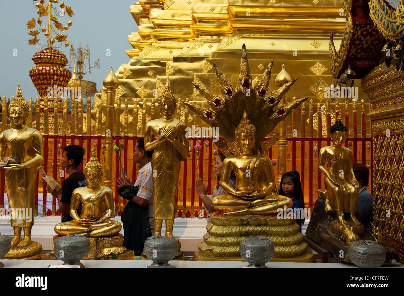 Wat Phra, die Doi Suthep, buddhistische Wallfahrt Website, Chiang Mai, Thailand Stockfoto