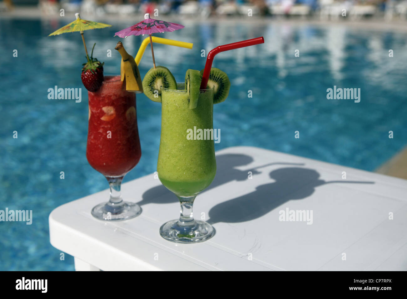 Erdbeere & KIWI Fruchtsaft Trinken SIDE Türkei 15. April 2012 Stockfoto