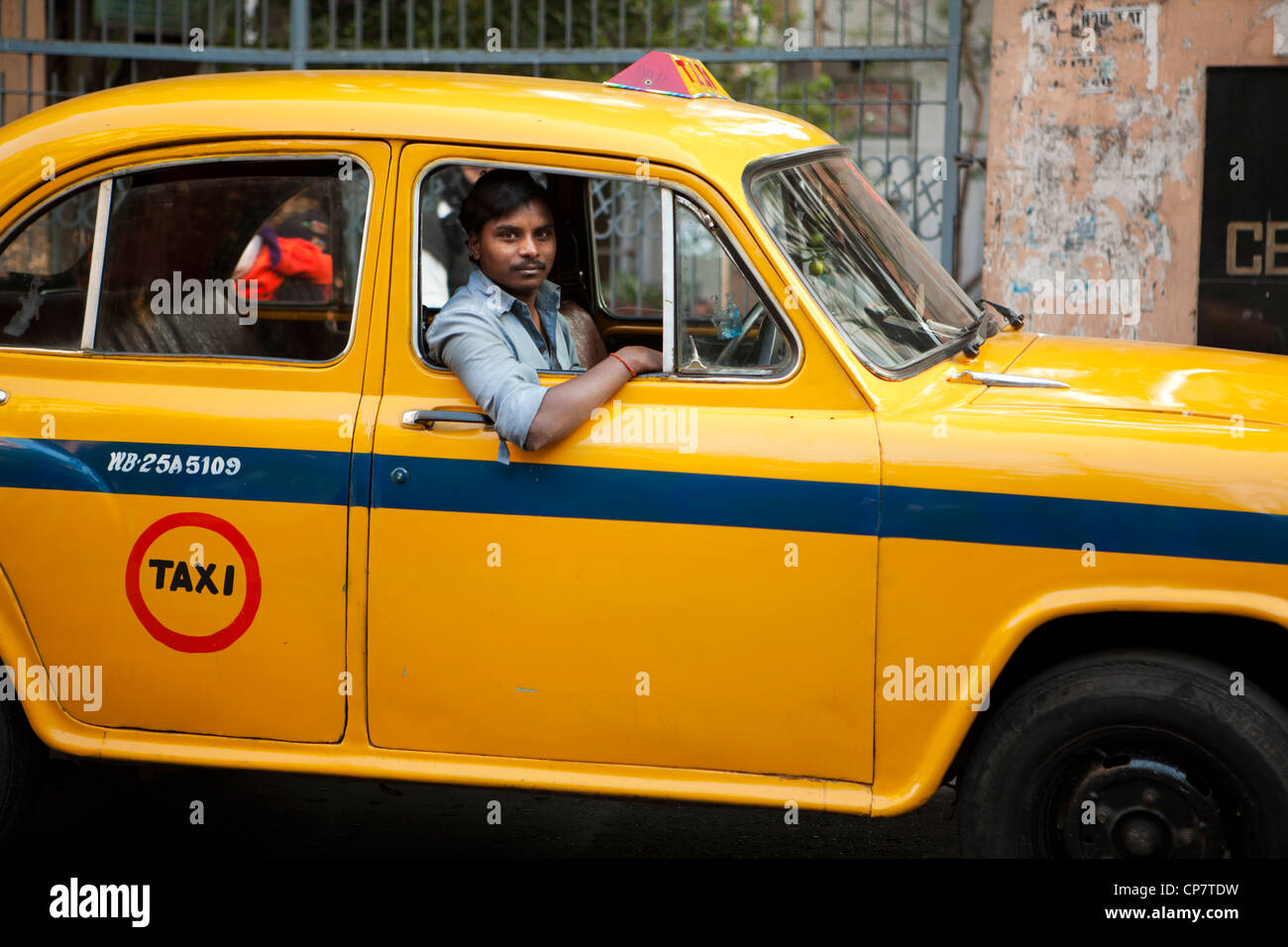 Taxifahrer in Kalkutta (Kolkata), Indien Stockfoto