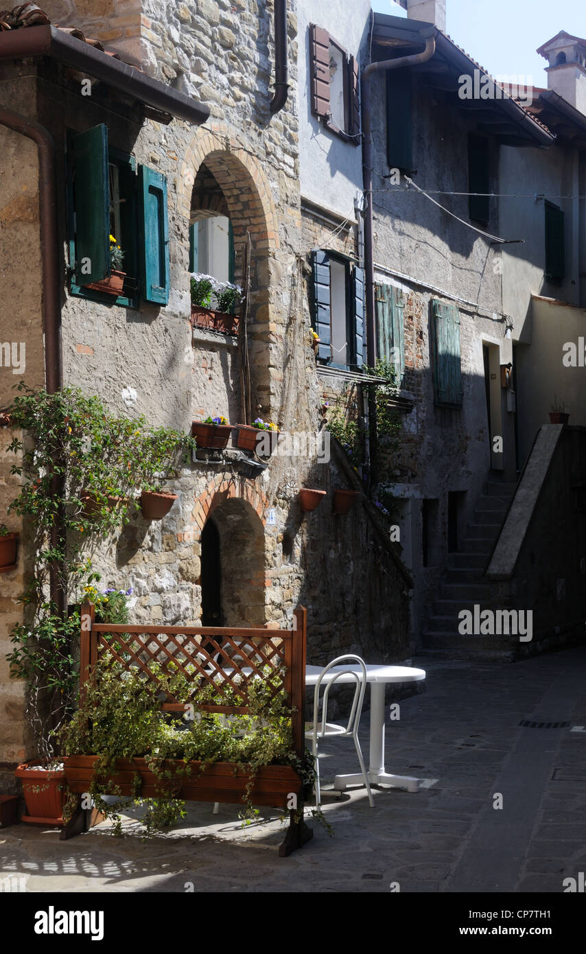 Eine ruhige Ecke der Altstadt von Grado, Friaul-Julisch Venetien, Italien Stockfoto