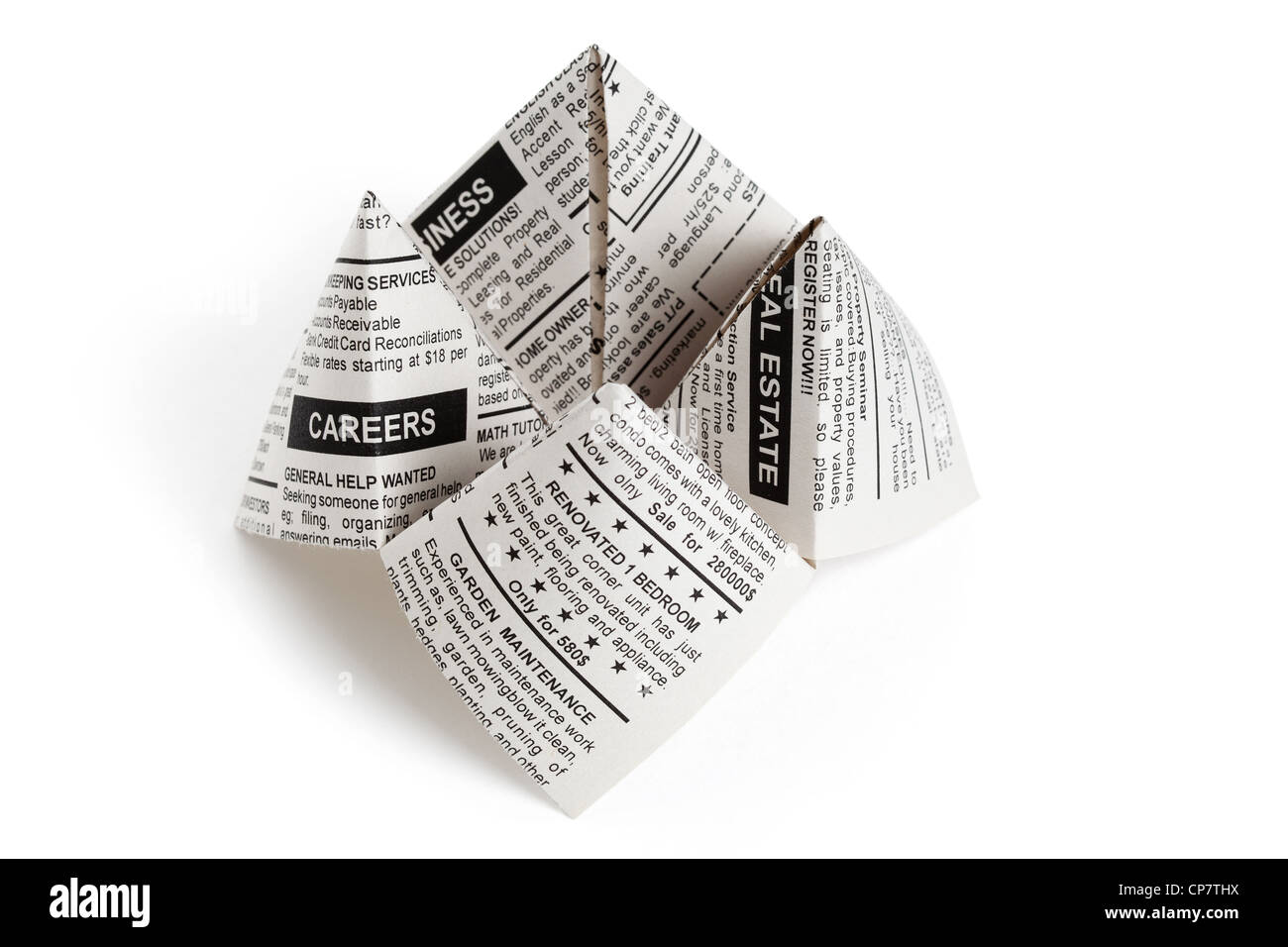 Gefälschte Zeitung, Wahrsagerin Geschäftskonzept. Stockfoto