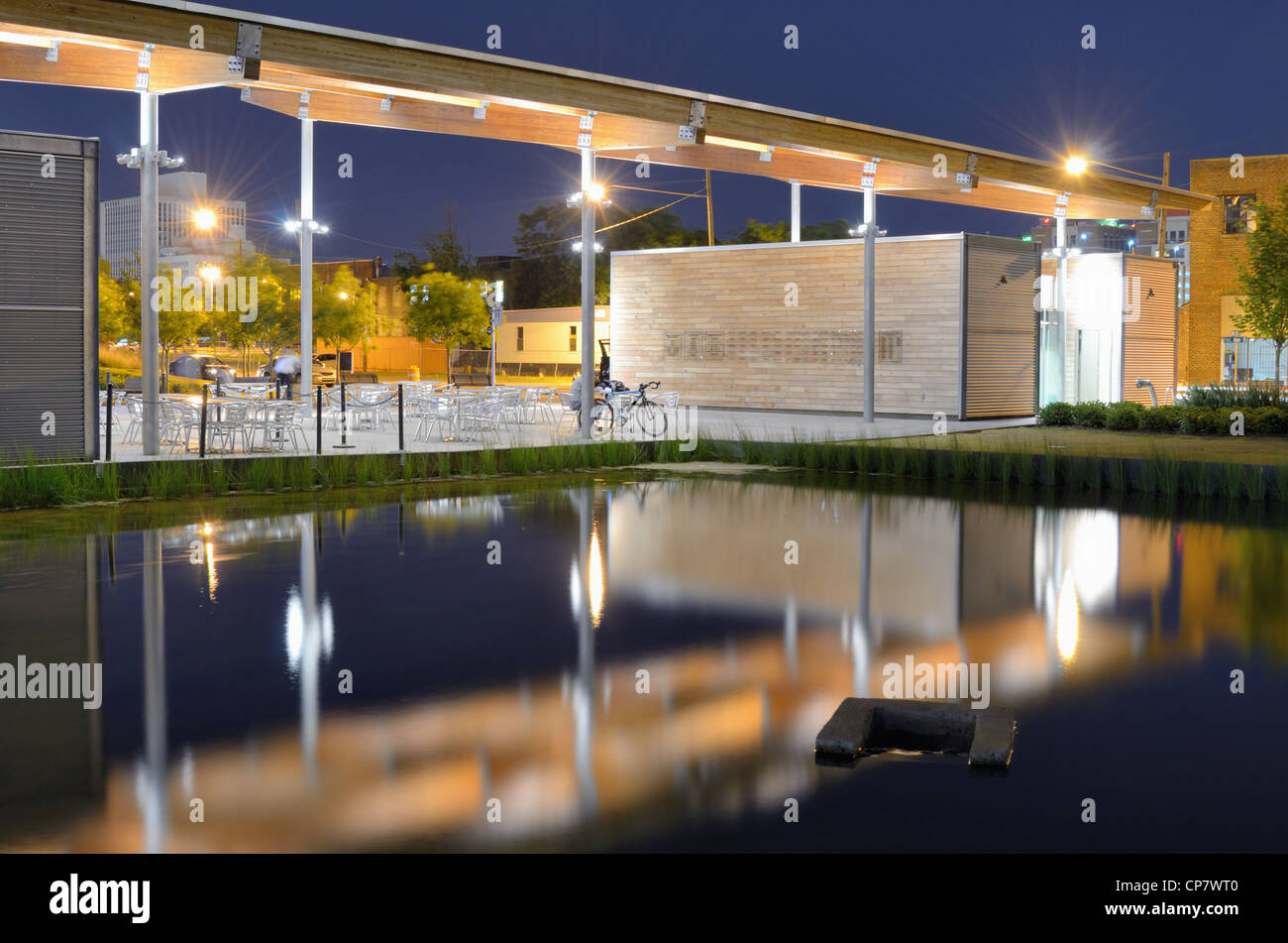 Pavillon am Railroad Park in Birmingham, Alabama, USA Stockfoto