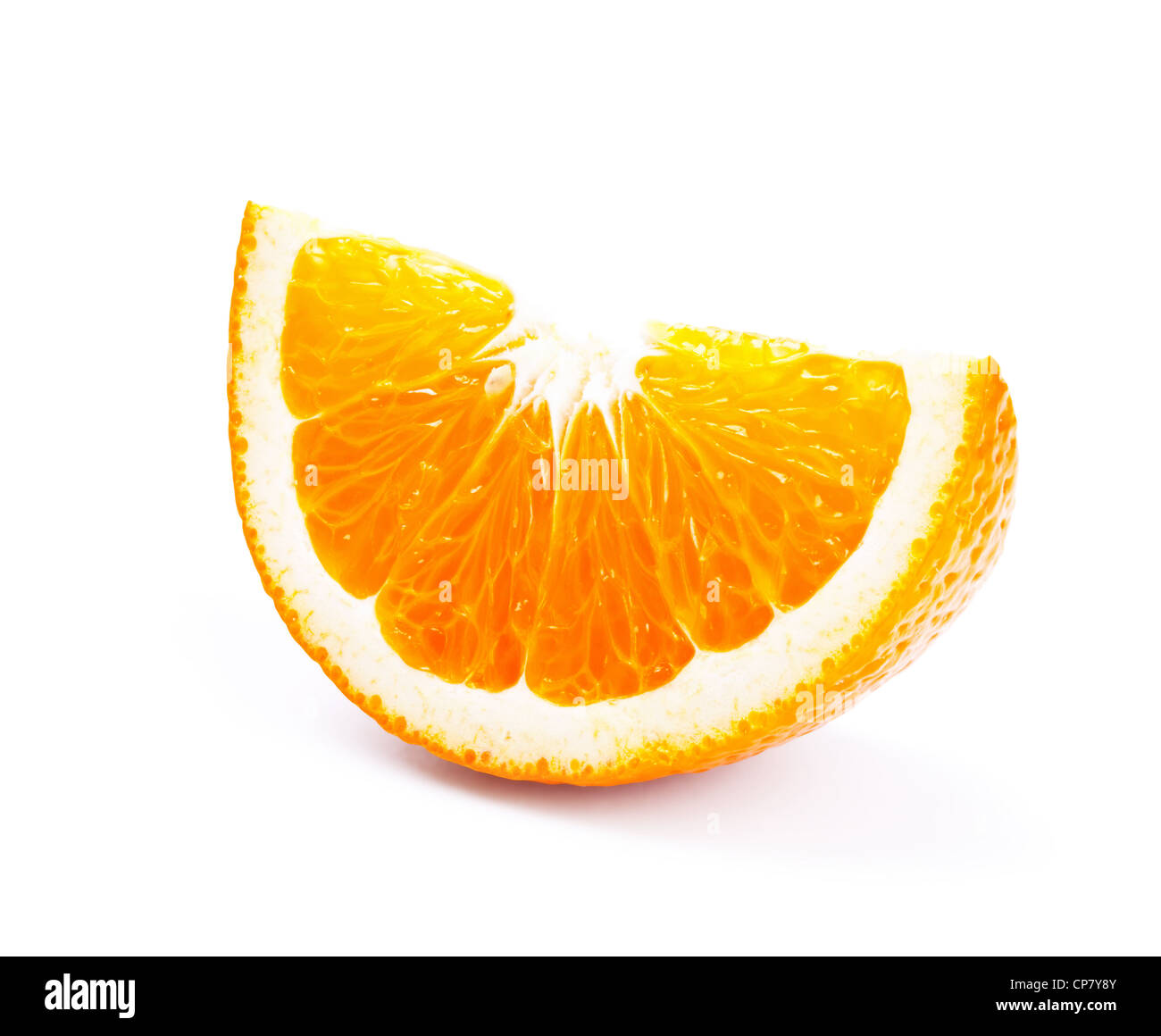 Frischen Orangenscheibe isoliert auf weißem Hintergrund Stockfoto