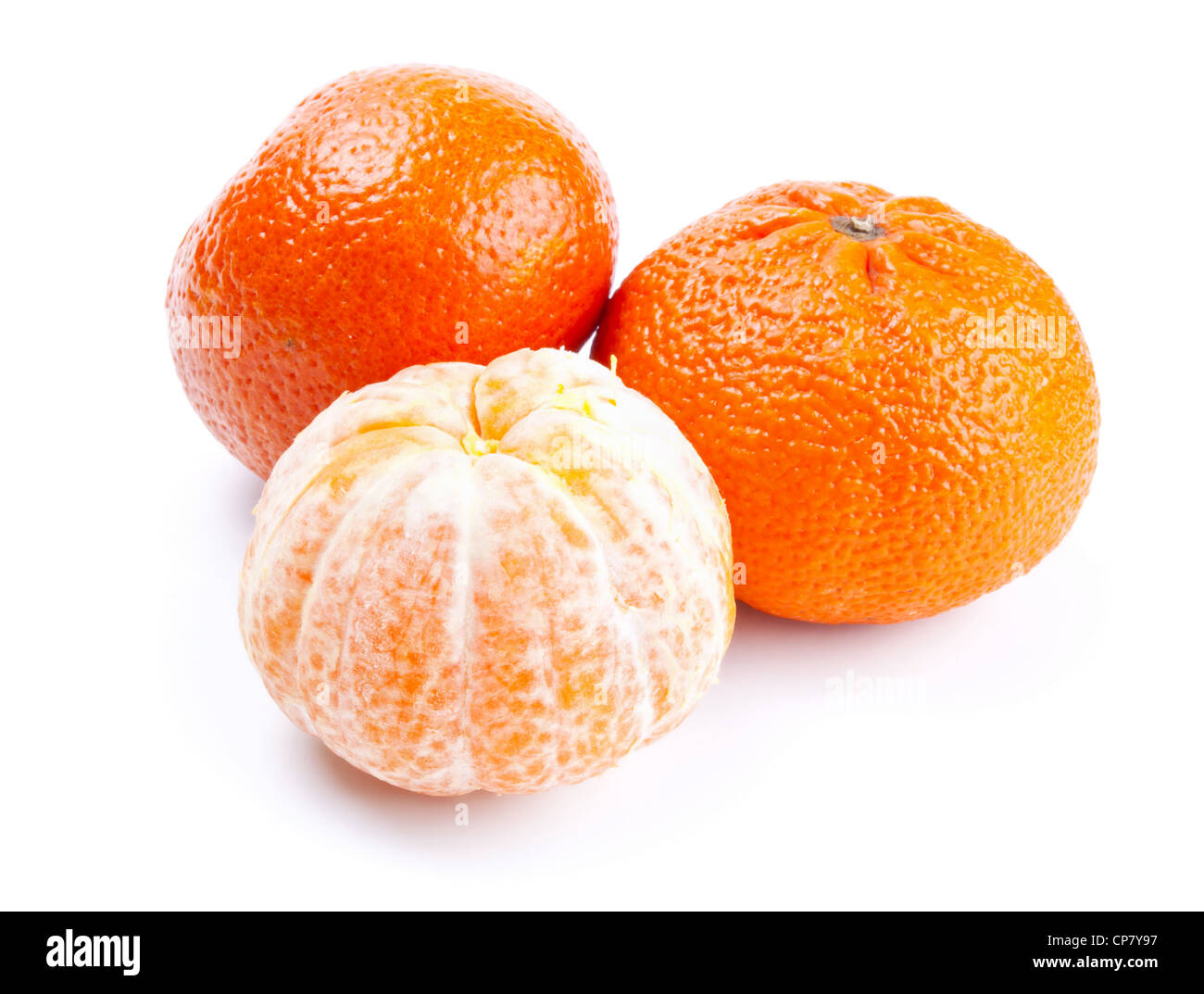 frische Mandarine isoliert auf weißem Hintergrund Stockfoto
