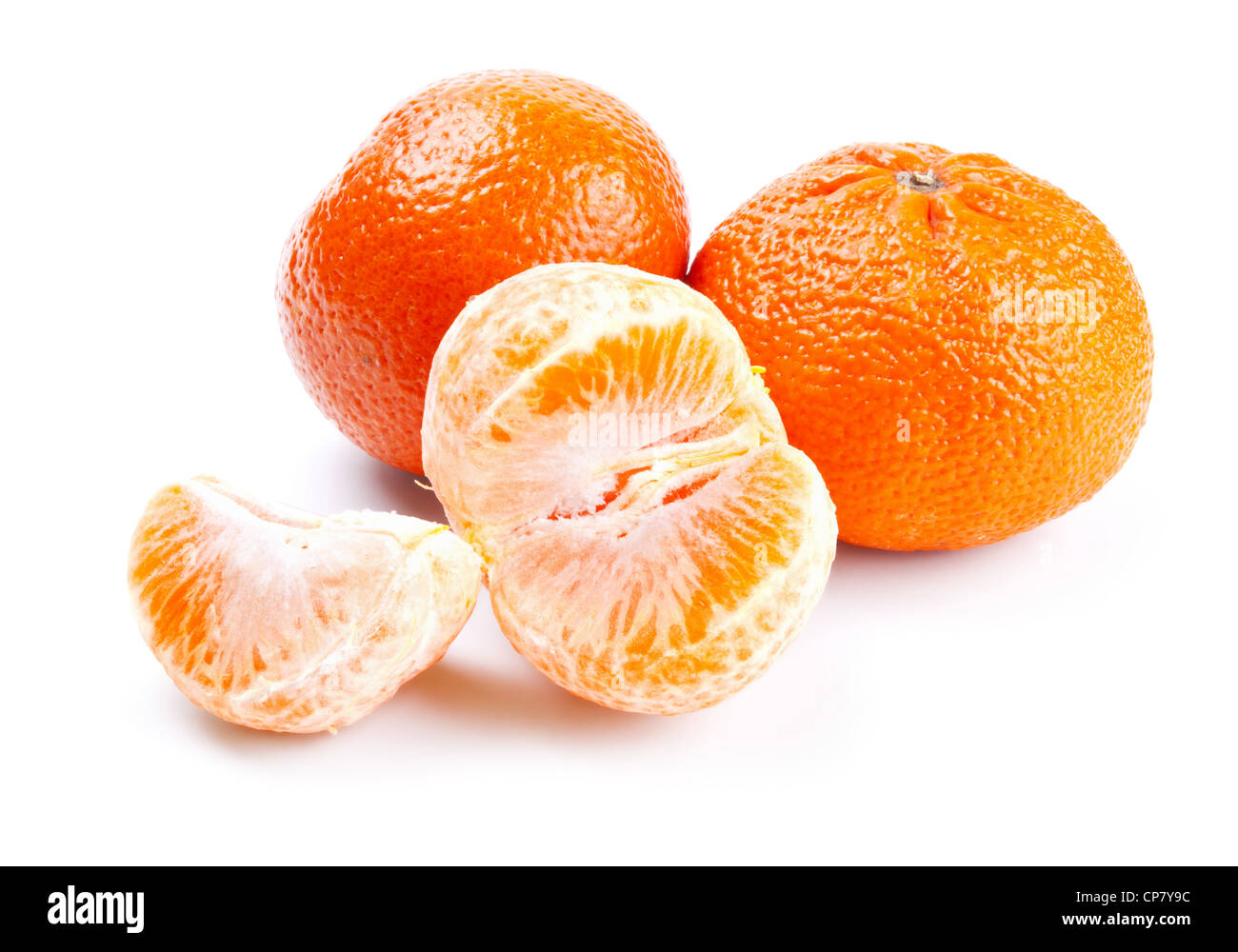 frische Mandarine isoliert auf weißem Hintergrund Stockfoto