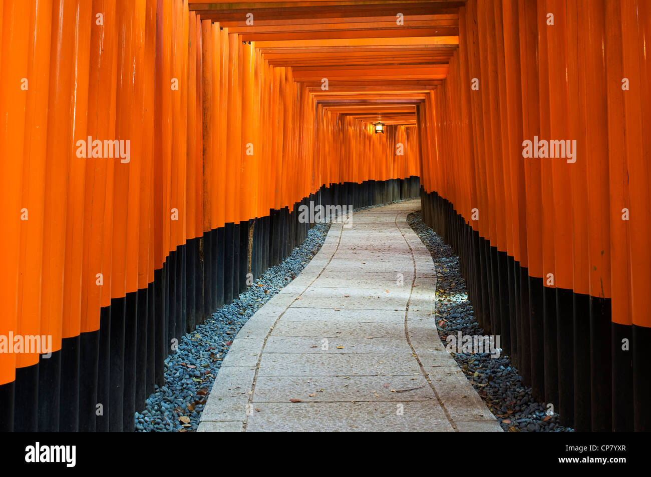 Die tausend roten Torii, aus denen Senbon Dorii in Kyoyos Fushimi Inari-Taisha, Kyoto Stockfoto