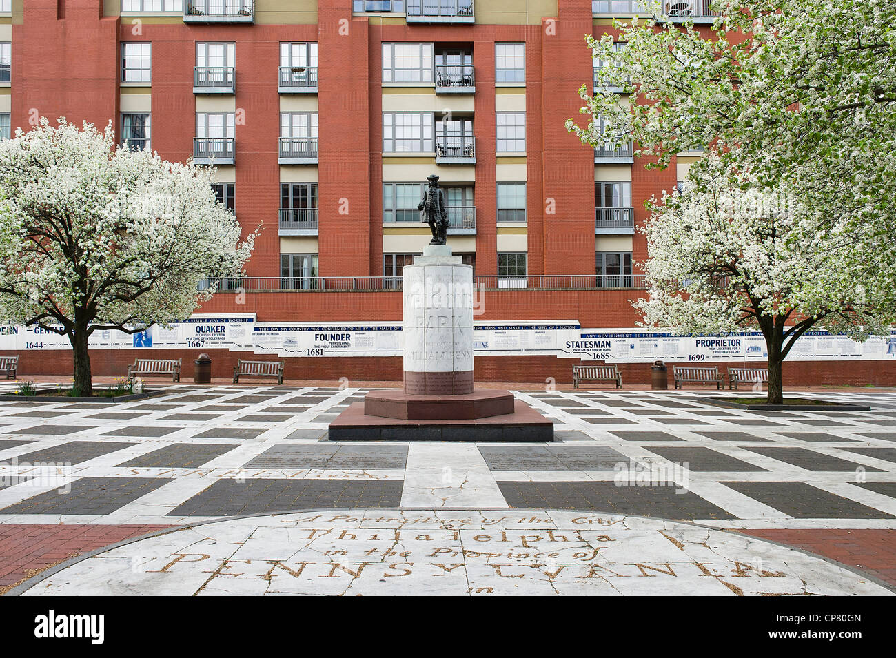 Willkommen-Park gewidmet William Penn, Philadelphia, Pennsylvania, USA Stockfoto