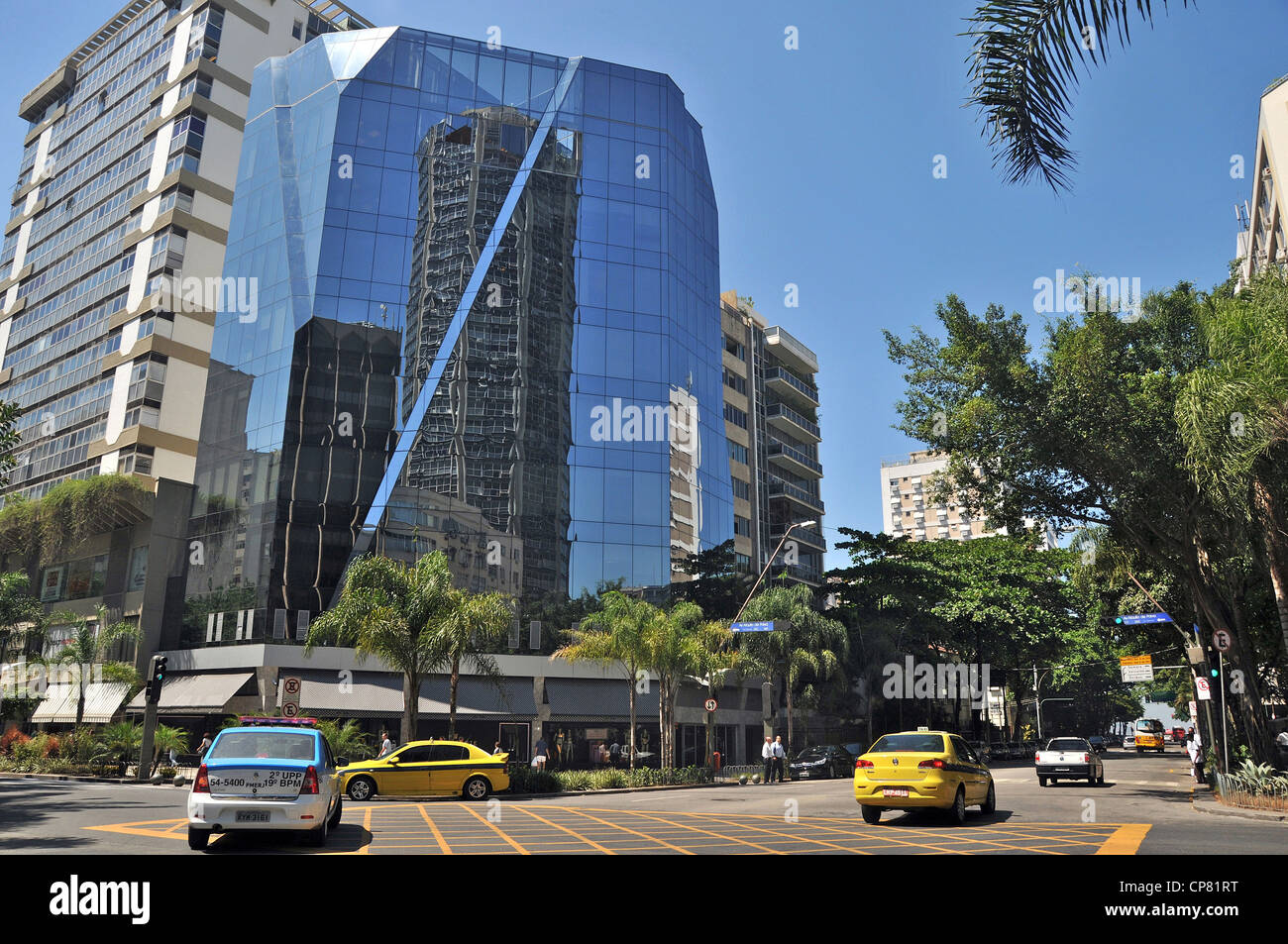 modernes Gebäude Ataulfo de Paiva Avenue Leblon Rio de Janeiro Brasilien Stockfoto