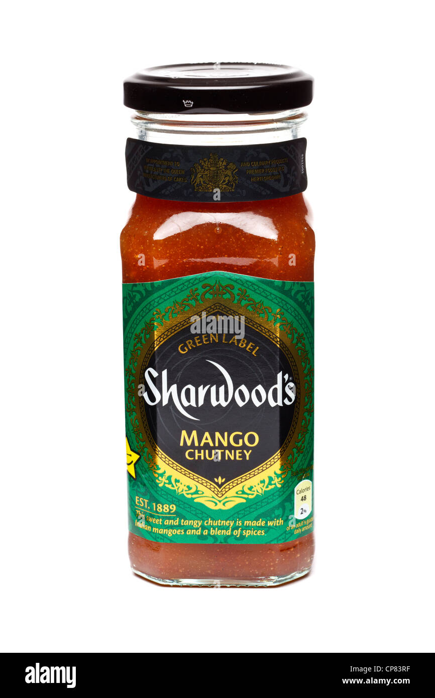 Sharwood Mango-Chutney Glas Stockfoto