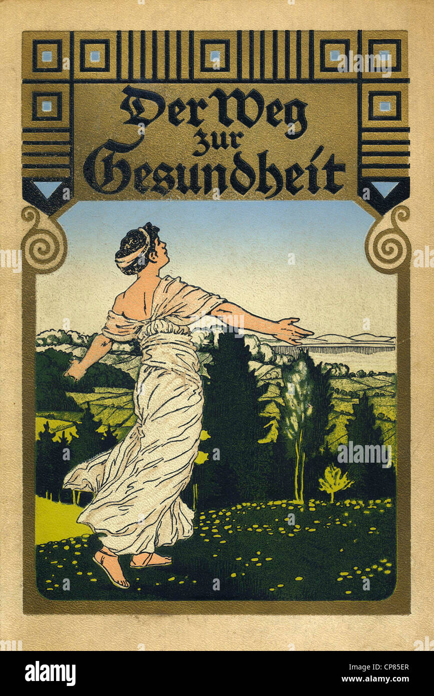 Decken Sie die medizinische Buch "Der Weg zur Gesundheit", Titelseite von Einems Zwang Buch, aus Dem Buch Der Weg Zur Gesundheit, Dr. Stockfoto