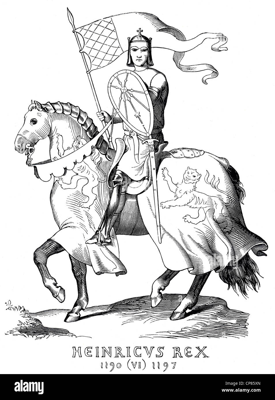 Henry VI von Haus von Hohenstaufen, 11651197, historische Abbildung