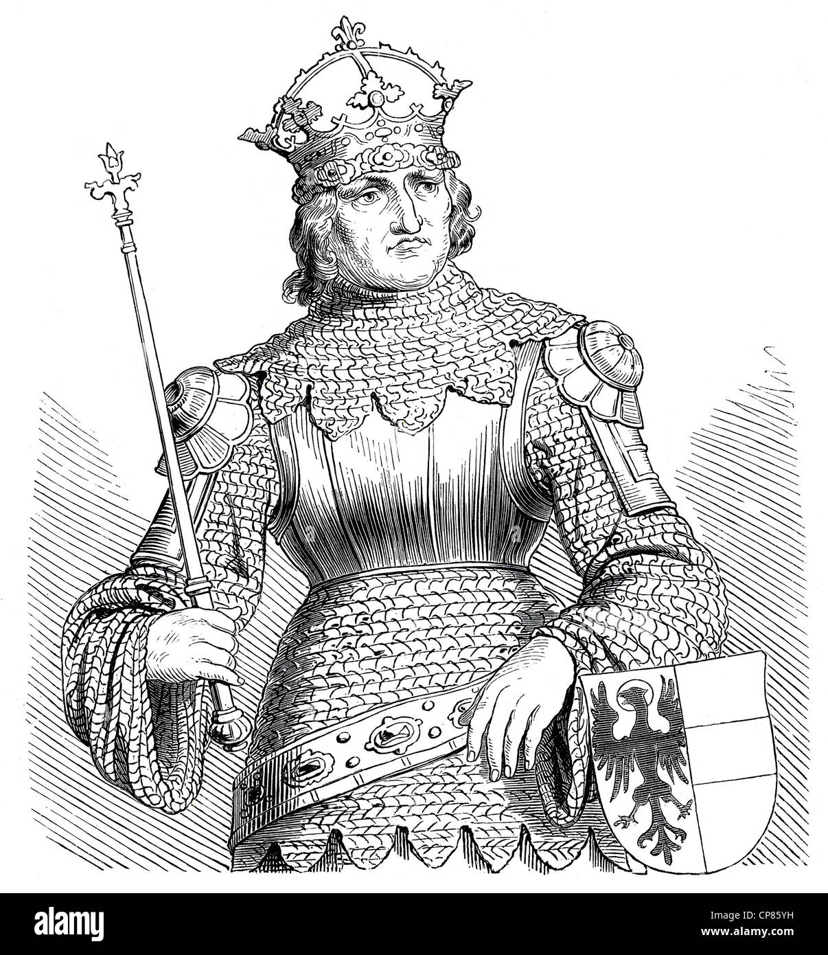 Albrecht I. Graf Albrecht V. von Habsburg, Herzog Albrecht I. von Österreich und der Steiermark Stockfoto